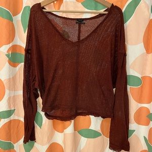 Burnt red knitted long sleeve top ♥️